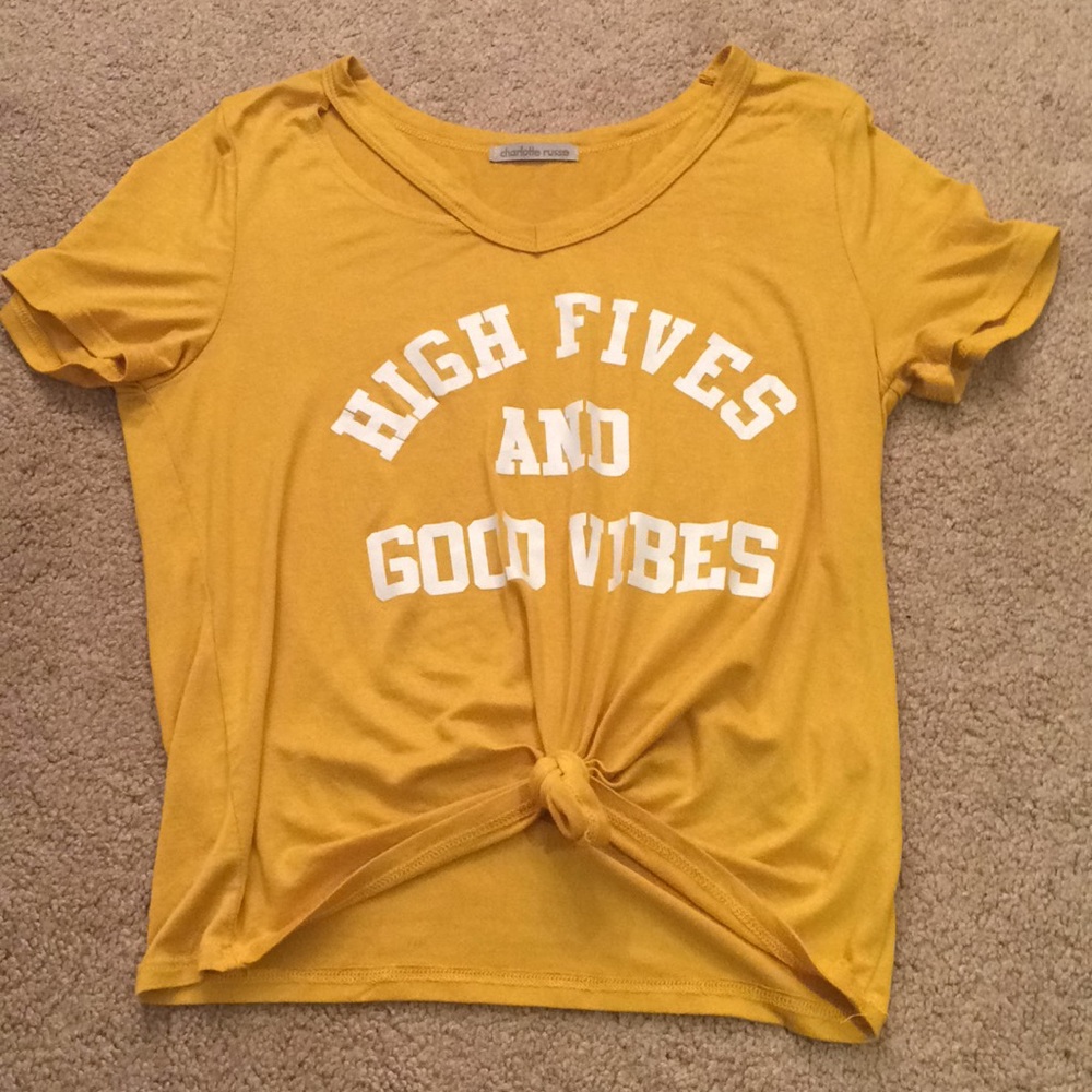 Yellow tied T-shirt
